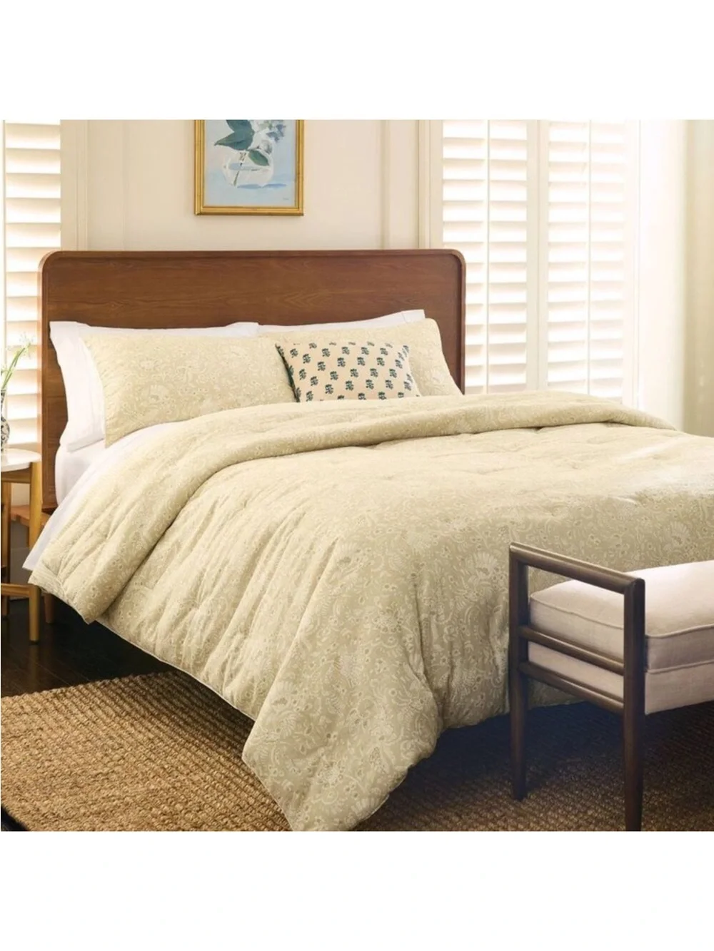 NEW! Threshold - Floral Paisley, Casual Reversible Comforter Set, KING, Neutral